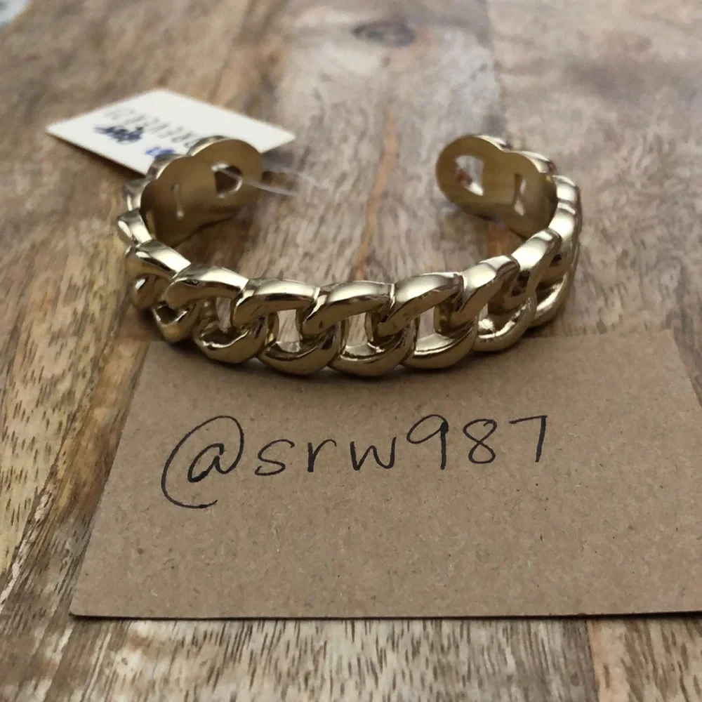 Forever 21 Gold Plated Link Cuff Bracelet
